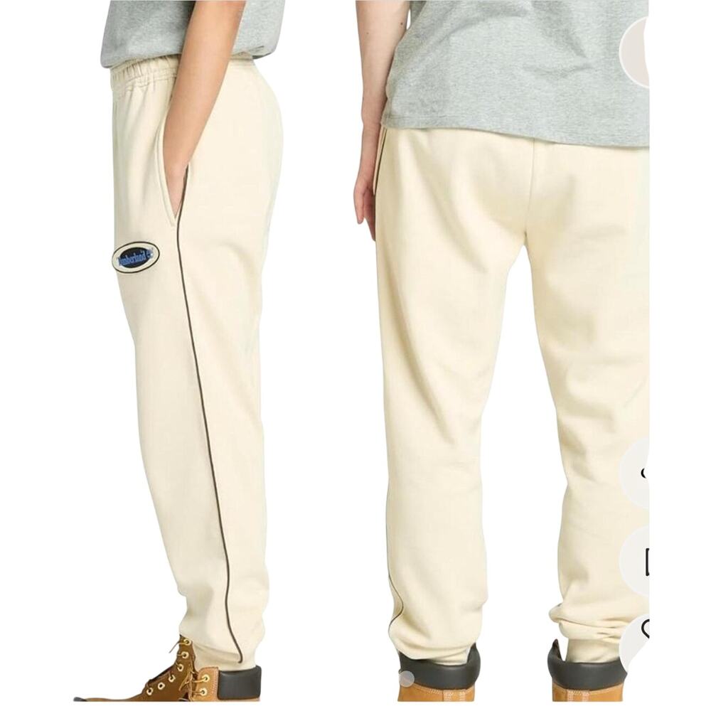 Timberland Men Cream Oval Logo‎ Sweatpants - Size: XXL